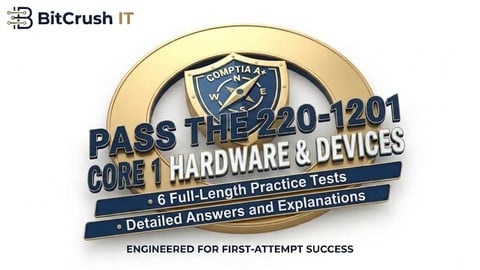 CompTIA A+ Core 1 (220-1201): 6 exámenes de práctica [2026]