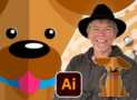 Flat-Art Puppy Character Design in Adobe Illustrator