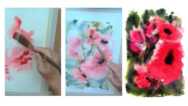 Free hand poppies,Free style watercolor Free sample course.